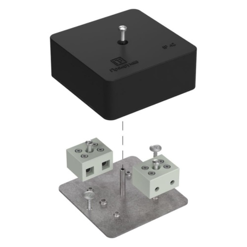 Коробка огнестойкая для кабель-канала 40-0450-FR10.0-4 Е15-Е120 RAL9005 75х75х30 (87 шт/кор) Промрукав | код 40-0450-9005-FR10.0-4 | ПРОМРУКАВ