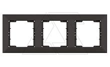 Daria - Рамка 3 поста, к механизмам серии 21, горизонтальный монтаж, черный мат | код 2120-800-1384 | Mutlusan