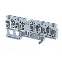 Клемма проходная пружинная 4 мм2 на 4 подключения, серая SQ4-2X2-GREY | код 2103060000 | Elmex