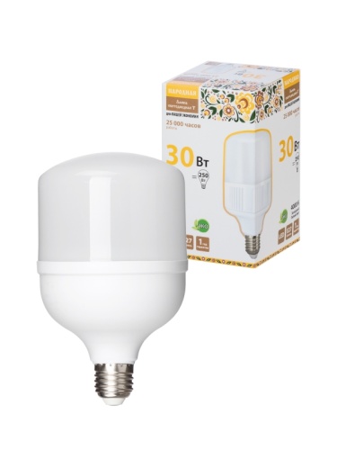 Лампа светодиодная T-30 Вт-230 В-4000 К–E27 (99x168 мм) НАРОДНАЯ | код SQ0340-1642 | TDM НАРОДНЫЙ
