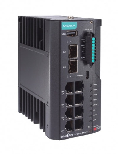 Маршрутизатор IEF-G9010-2MGSFP-Pro-H-T Industrial next-generation firewall with 8 10/100/1000BaseT(X) ports and 2 Multi-Gigabit SFP ports and 1 year of pattern updates | код 00-06134434 | MOXA
