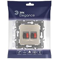 Розетка аудио двойная, Эра Elegance, шампань, 14-3112-04 | код Б0034329 | ЭРА