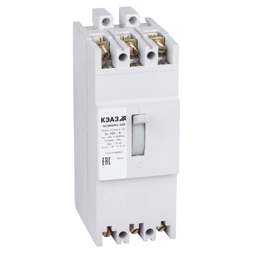 Силовой автоматический выключатель АЕ2066М1-120-160А-10Iн-400AC-НР400AC-У3 | код 276944 | КЭАЗ