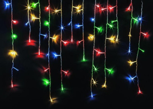 Гирлянда новогодняя светодиодная NGF-D021-01 бахрома RGBY 100 2х0.5 м IP44 TR | код 93642 | Navigator Group