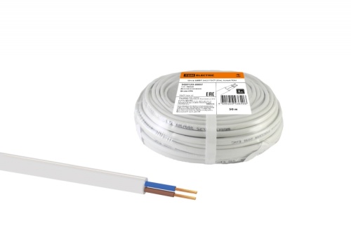 Шнур ШВВП 2х0.5 ГОСТ (бухта 50м) белый | код SQ0120-0007 | РЭМЗ ТМ Шнур ШВВП 2х0.5 ГОСТ (бухта 50м) белый | код SQ0120-0007 | РЭМЗ ТМ