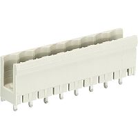 Вилочный разъем, вертикальный, без боковых стенок, на плату, шаг 5,08 мм, 2 полюса, фиксация на плате пайкой, 400V, 12А, без маркировки, цвет: серый, серия 8213 S GOF | код 99.232.9996.1 | Wieland