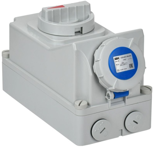 Розетка с механической блокировкой ССИ-813 16А-6ч/220В 2P+PE IP67 IEK | код PSR11-016-3-5-67 | IEK