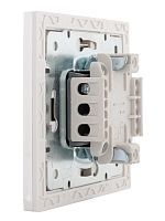 RAIN Выключатель проходной белый с боковой вставкой хром | код 703-0225-105 | LEZARD