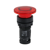 Кнопка грибовидная красная с подсветкой, O40 мм, 1NC, 24V AC/DC, IP54, пластик MTB7-EW44621 | код 132701 | MEYERTEC