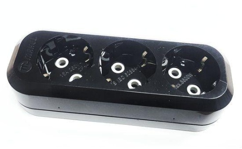 Колодка удлинителя 3-м с заземл. черн.