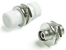 Адаптер оптический проходной FC-FC SM/MM simplex корпус металл белые колпачки, Hyperline FA-S00Z-FC/FC-N/WH-SL | код 243948 | Hyperline