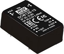 Источник питания DC-DC, 12Вт, вход 36…72В, выходы ±12В/±0.1...0.5А, изоляция 1500В DC, дистанционное включение, DIP24 32х20.3х12,2мм, -25...+71С | код DCW12C-12 | MeanWell