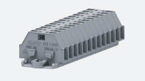 240120 Клемма TB проходная 1-1 с бок. подключ. с крепеж.фланцами, сер., 20 конт., сеч.1.5мм2, шт | код 240120 | SUPU
