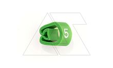 Маркер кольцевой RMS-02 59645-5, D кабеля 2,5-5mm, 1,5-4mm2, символ 5, PVC, зеленый (упак. 1000шт.) | код 4378822 | Cembre