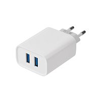 Сетевое зарядное устройство для iPhone/iPad REXANT 2 x USB, 5V, 2.4 A, белое | код 16-0276 | REXANT