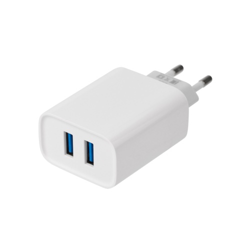 Сетевое зарядное устройство для iPhone/iPad REXANT 2 x USB, 5V, 2.4 A, белое | код 16-0276 | REXANT