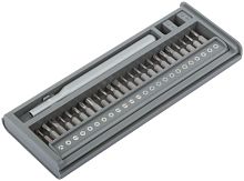 Отвертка с битами для точных работ, 24 CrV бит, пластиковый бокс | код 56194 | FIT