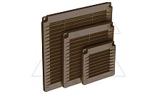 Решетка вентиляционная с заглушками квадратная 100х100мм, отверстие 70x70мм, пластик, коричневый | код 02-315 | airRoxy