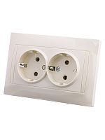 Розетка двойная 2П+З 16А 250В сл. кость Лама TDM | код SQ1815-0125 | TDM