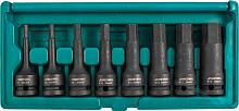 S05A408S Набор насадок торцевых ударных 1/2DR шестигранных, H5-H19, 8 предметов | код S05A408S | JONNESWAY