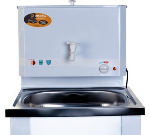 Умывальник дачный КОМФОРТ, с подогревом, нержавеющая мойка, цвет белый, , Шт | код 74/4/6 | ВИХРЬ