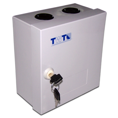 Настенный распределительный бокс, упрощенный, 10 плинтов, 100 пар, пластик, с замком | код TWT-DB10-10P/L | TWT