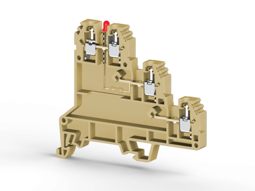 324 420, Клеммник 3-х ярусный для датчиков, 2,5мм.кв., с индикацией 24 VDC, (бежевый), PUK 3 SLD (PNP) | код 0.0.0.3.24420 | KLEMSAN 324 420, Клеммник 3-х ярусный для датчиков, 2,5мм.кв., с индикацией 24 VDC, (бежевый), PUK 3 SLD (PNP) | код 0.0.0.3.24420 | KLEMSAN