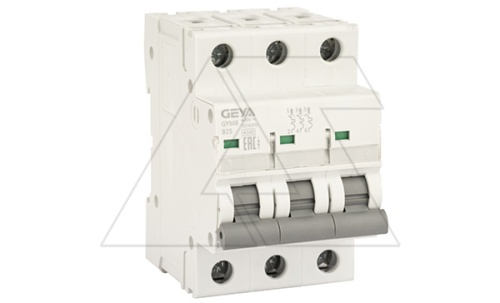 Авт. выключатель GYM8-3P-25B, 3P, 25A, хар-ка B, 4,5kA, 3M, без подкл. AU8, AL8. | код GYM83P25B_0 | GEYA