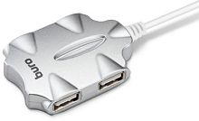 Разветвитель USB 2.0 Buro BU-HUB4-0.5-U2.0-Candy 4порт. серебристый | код 1001418 | BURO