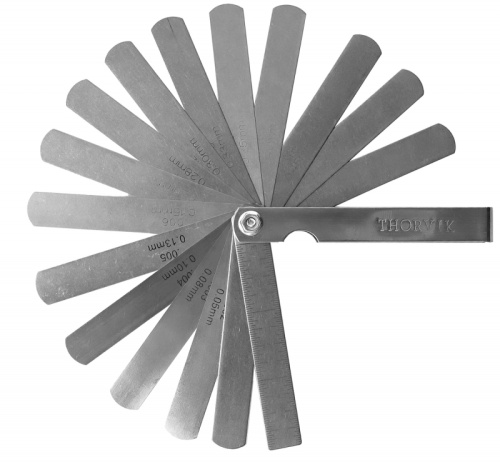 TG15 Комплект щупов 15 пластин 0.05-0.6 мм | код TG15 | Thorvik