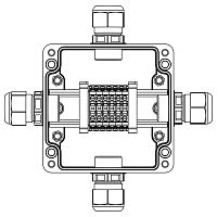 Взрывозащищенная клеммная коробка из полиэстера TBE-P-03-(6xCBC.4)-1xPACMP(A)-1xPACMP(B)-1xPACMP(C)-1xPACMP(D)1Ex e IIC Т5 Gb / Ex t | код 1231.031.22.1222 | DKC