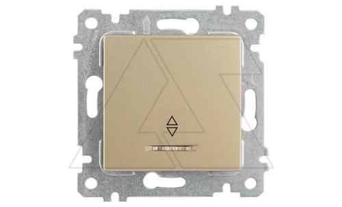 Rita - Переключатель с подсветкой, пруж. зажимы, золото доре | код 2200-416-0185 | Mutlusan Rita - Переключатель с подсветкой, пруж. зажимы, золото доре | код 2200-416-0185 | Mutlusan