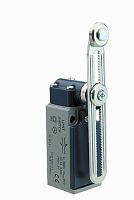 L51K13MEM123 Выключатель концевой быстрого переключения угловой 2-направленный с пластмассовой консолью, стальным роликом Ф18мм на регулируемом рычаге(1НО+1НЗ) | код L51K13MEM123| EMAS