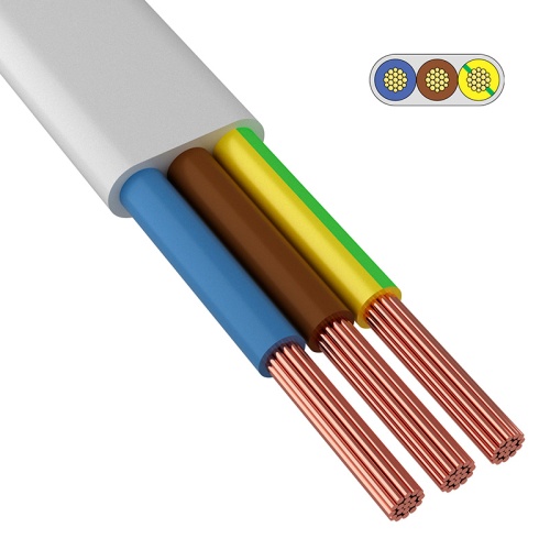 Провод ПБГВВ/ПУГСП 3x2,5 мм кв 100 м ГОСТ 26445-85, ТУ 3551-021-38229892-2017 | код 01-8353-1 | REXANT