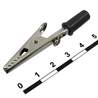 Зажим-крокодил RUICHI 8-0033 под винт/гнездо 4 мм, 11 мм, 5 А, черный | код 70097 | Ruichi