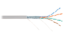 Кабель NIKOLAN F/UTP 4 пары, Кат.5e (Класс D), 100МГц, одножильный, BC (чистая медь), 24AWG (0,50мм), внутренний, PVC нг(А), серый, 305м | код NKL 4200A-GY | NIKOLAN