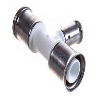 Тройник пресс 26х16х26 переходной, ПВДФ белый | код 10PKW-261626 | Henco