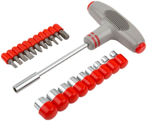 Отвертка Т-образная, 11 CrV бит и 9 головок | код 56235 | FIT