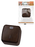 Переключатель на 2 направления 1-кл. открытой установки с подсветкой IP20 10А, венге Дача Народная | код SQ1824-0046 | TDM НАРОДНЫЙ