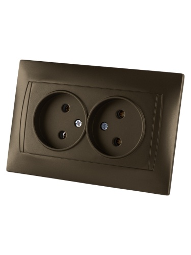 Розетка двойная 2П 10А 250В бронза Лама TDM | код SQ1815-0724 | TDM