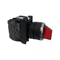 B161SL20K Переключатель с подсветкой светодиод 0-1 с фиксацией красный (2НО) 12-30 В перем. и пост. тока | код B161SL20K | EMAS
