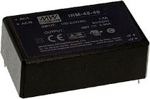 Источник питания AC-DC, 40Вт, вход 85...264В AC 47...440 Гц, выход 5В/8А, изоляция 3000В AC, в корпусе на плату 87x52x29.5мм, -30...+70C | код IRM-45-5 | MeanWell