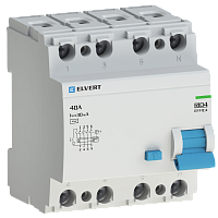 Устройство защитного отключения R10 4P 40А 30мА тип AC ELVERT | код R1043AC-40 | ELVERT