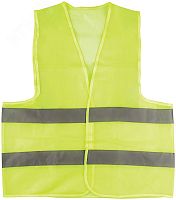 Жилет сигнальный желтый, 2 горизонтальные полосы, 60 гр, размер XXL | код 12123М | MOS