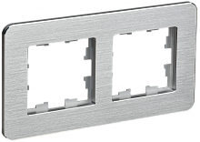 BRITE Рамка 2-мест. РУ-2-1-Бр металл алюм. RE AL IEK | код BR-M22-M-21-K47 | IEK