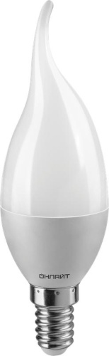 Лампа светодиодная 61 131 OLL-FC37-6-230-6.5K-E14-FR 6Вт свеча на ветру 6500К холод. бел. E14 480лм 230В | Код. 61131 | ОНЛАЙТ Лампа светодиодная 61 131 OLL-FC37-6-230-6.5K-E14-FR 6Вт свеча на ветру 6500К холод. бел. E14 480лм 230В | Код. 61131 | ОНЛАЙТ
