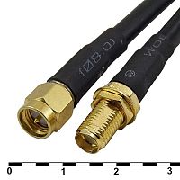 Разъём высокочастотный RUICHI SMA-J5/SMA-KY5-RG58-30, длина 30 см | код 82606 | Ruichi