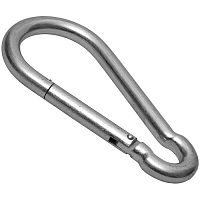 Карабин стальной оцинкованный RUICHI DIN 5299С, 9х90х9 мм, 2.3 кН, сталь оцинкованная | код 110899 | Ruichi