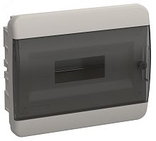 TEKFOR Корпус пластиковый встраиваемый ЩРВ-П-12 IP41 черная прозрачная дверь IEK | код TF5-KP12-V-12-41-K01-K03 | IEK