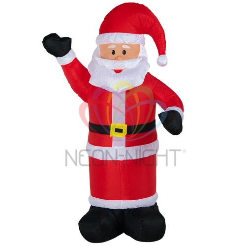 Фигура надувная 3D "Дед Мороз приветствует" 1.8м внутренняя подсветка 5 ламп компрессор с адаптером 12В IP65 | код 511-114 | Neon-Night Фигура надувная 3D "Дед Мороз приветствует" 1.8м внутренняя подсветка 5 ламп компрессор с адаптером 12В IP65 | код 511-114 | Neon-Night